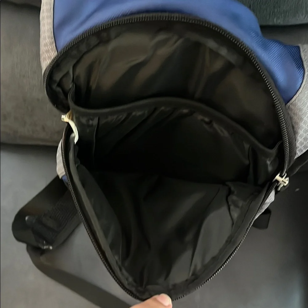 Cabela's Blue and Gray Backpack Ergonomic Design